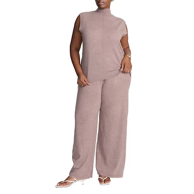 Eloquii Elements Women's Plus Size Knit Wide Leg Sweater Pant