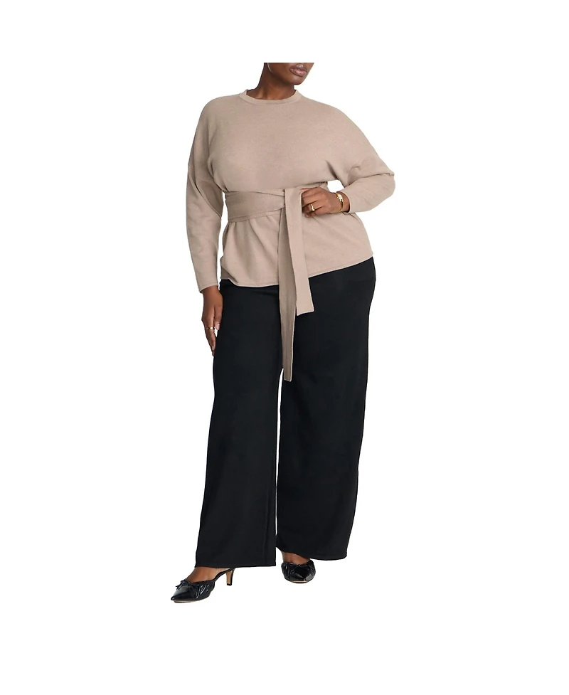 Eloquii Plus Elements Knit Wide Leg Sweater Pant