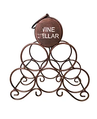 Kings Brand Furniture Countertop Tabletop Wine Rack, Wine Bottle Storage Holder for Home Kitchen & Bar - Brushed Copper