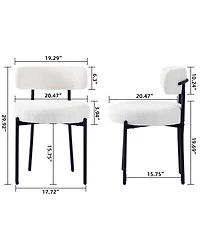 Dyhome Boucle Dining Chairs Set of 1, Upholstered with Black Metal Legs, Modern Accent Chair