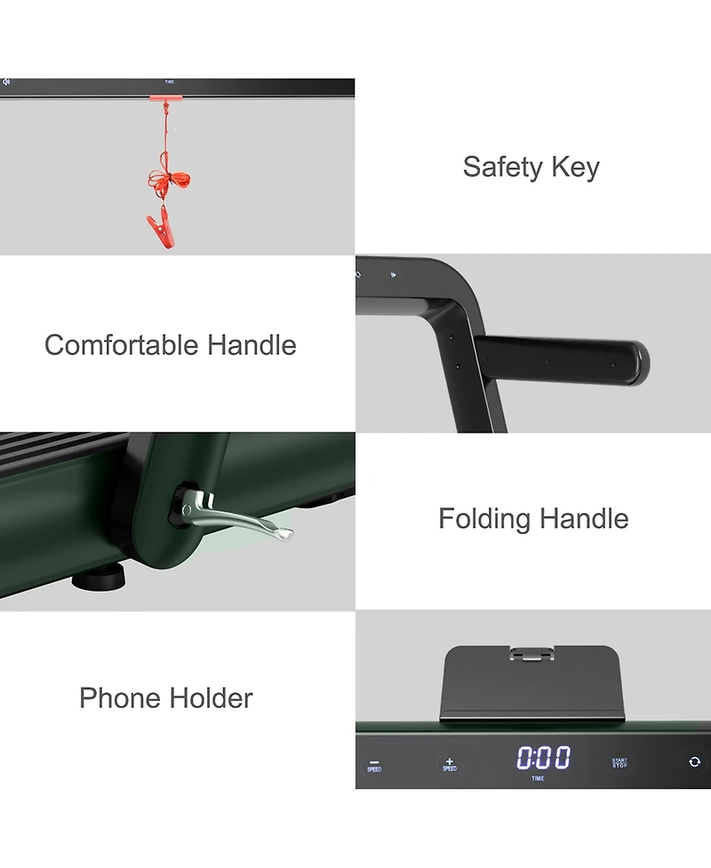 Costway 4.75HP 2 1 Folding Treadmill