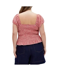 City Chic Plus Cute Gingham Top