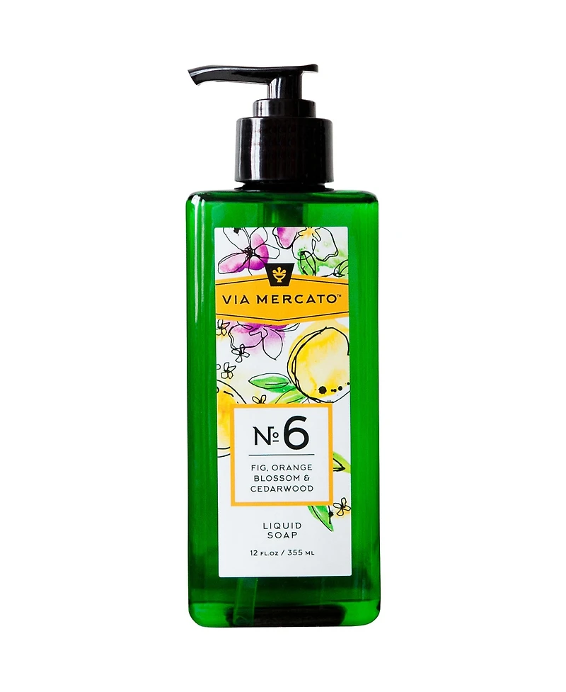 European Soaps Via Mercato Liquid Hand Soap, 12 Fl Oz, No. 6 - Fig, Orange Blossom & Cedarwood