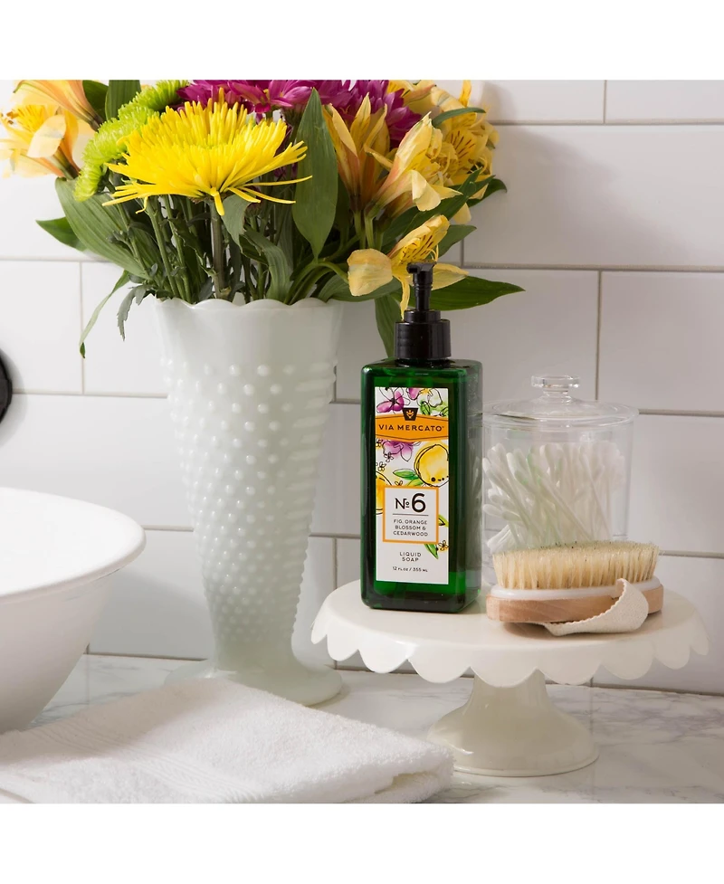 European Soaps Via Mercato Liquid Hand Soap, 12 Fl Oz, No. 6 - Fig, Orange Blossom & Cedarwood