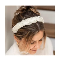 Blushing Braid Headband - White Pearl
