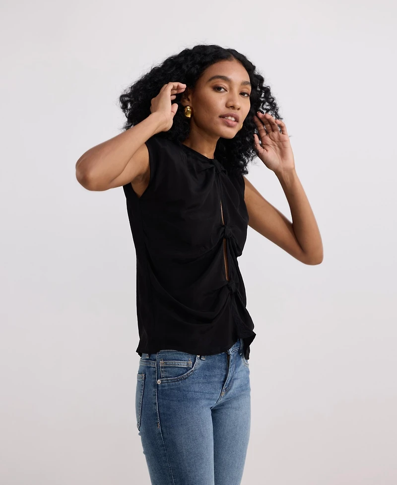 Reistor Women's The Knot-so-Basic Top Black
