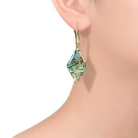 Genevive Sterling Silver 14K Gold Plated Abalone Kite Drop Hook Earrings