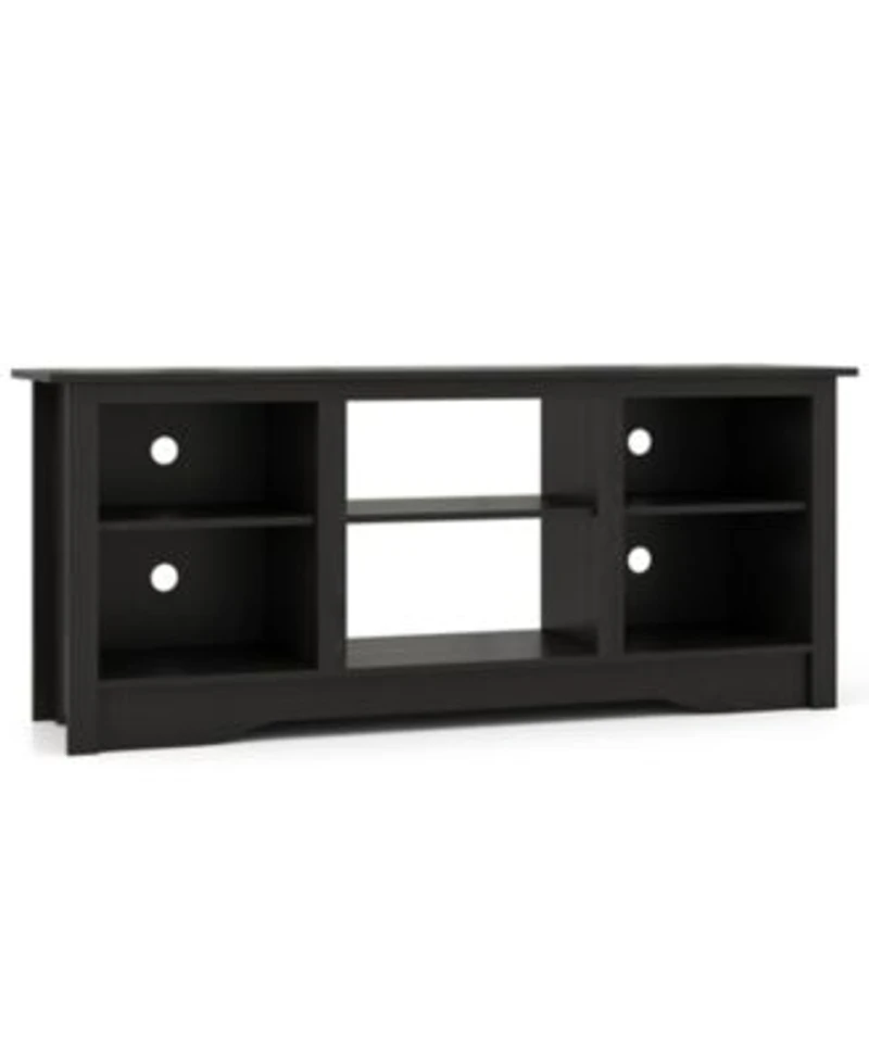 Gouun Tv Stand For Up To 65 Inch Flat Screen Tvs With Adjustable Shelves For 18 Inch Electric Fireplace Not Included