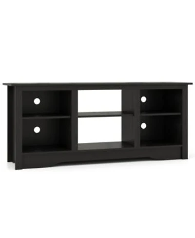 Gouun Tv Stand For Up To 65 Inch Flat Screen Tvs With Adjustable Shelves For 18 Inch Electric Fireplace Not Included