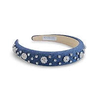 Classic Padded Headband - Denim Rhinestones