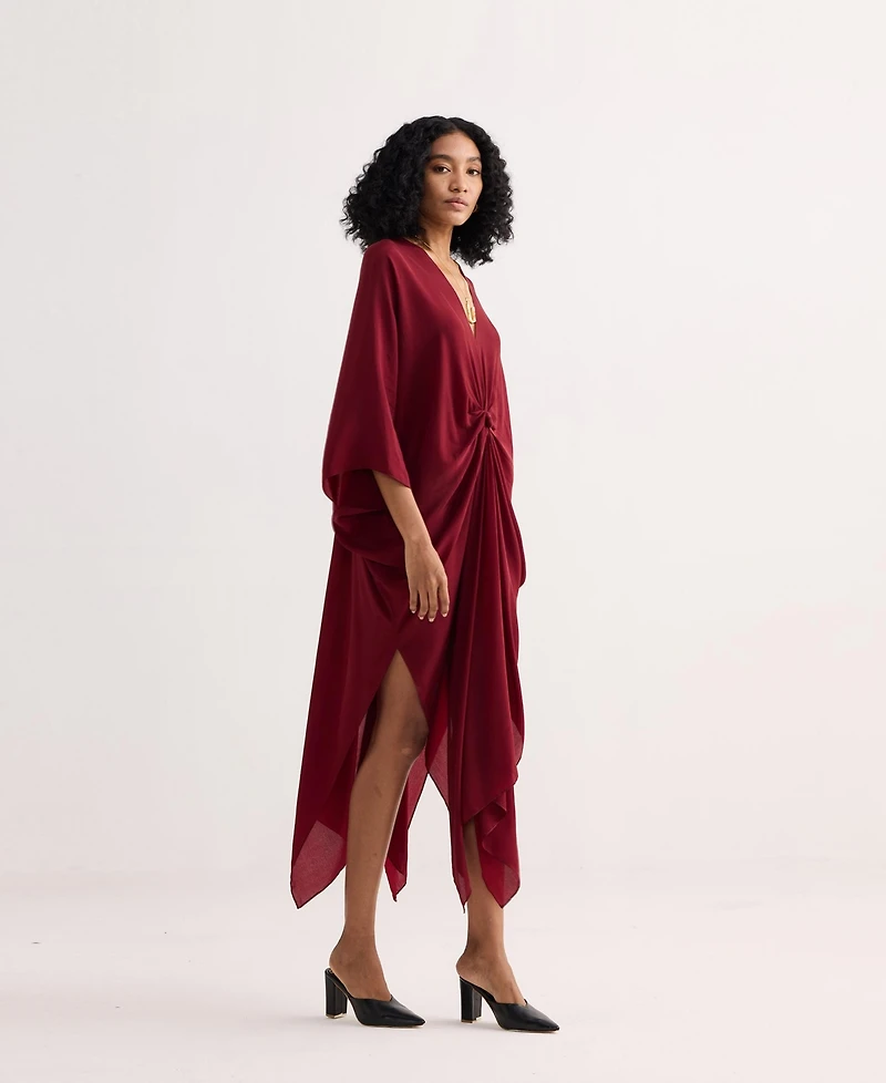 Reistor Women's Front twist Kaftan Dress