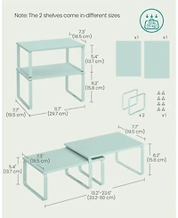 Slickblue Set of 2 Cabinet Organizer Shelves, Stackable & Expandable Kitchen Storage Spice Rack, Metal & Engineered Wood