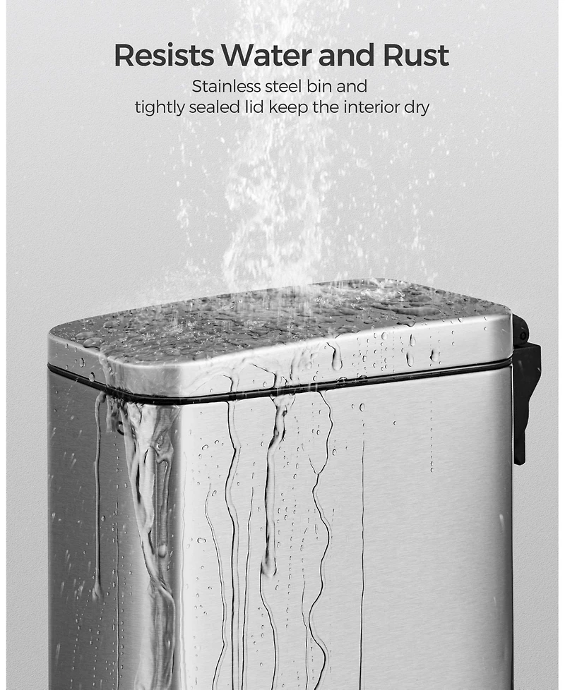 Slickblue 1.3 Gallon Bathroom Trash Can, Small Bin with Lid for Compact Waste Disposal