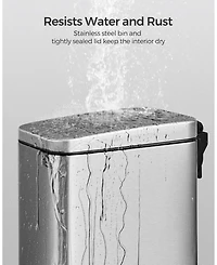 Slickblue 1.3 Gallon Bathroom Trash Can, Small Bin with Lid for Compact Waste Disposal