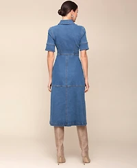 Avec Les Filles Women's Denim Midi Shirtdress