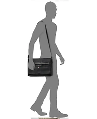 Tommy Hilfiger Men's Pebble Faux-Leather Leo Messenger Bag