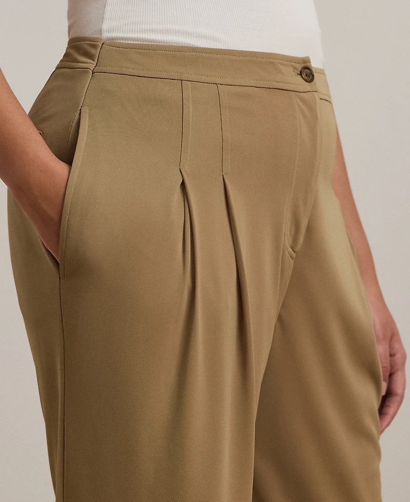Lauren Ralph Plus Stretch Jersey Wide-Leg Pants