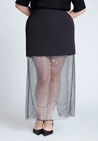 Eloquii Women's Sparkly Twofer Skirt