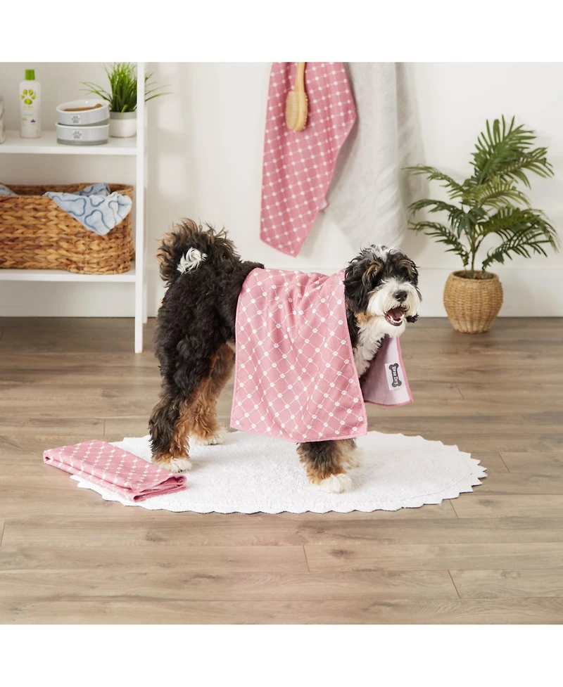 Bone Dry Microfiber Trellis Printed Pet Towel 3 Piece Set