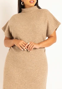 Eloquii Women's Short Sleeve Sweater Dress