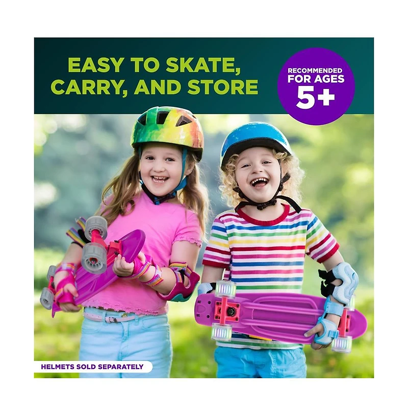Hurtle 6'' Pp Deck Skateboard, Mini Cruiser Skateboard for Kids, Teens, and Adults