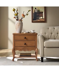 Hulala Home Penny Traditional Nightstand with Solid Wood Legs