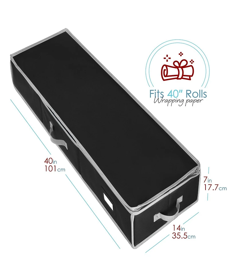 Premium Holiday Gift Wrapping Paper & Accessories Storage Organizer Box - Large