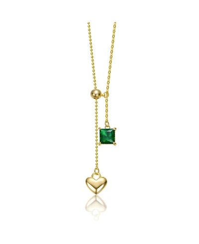 14K Gold Plated Golden Heart Y-Shape Elegance Necklace