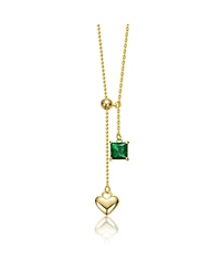 14K Gold Plated Golden Heart Y-Shape Elegance Necklace