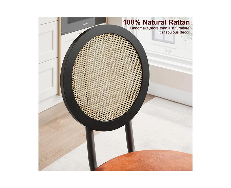 gaomon Dining Chairs Set of 2, Rattan Kitchen with Thicken Upholstered, Modern Room 2 (2, 17“x18.1"x33.1")