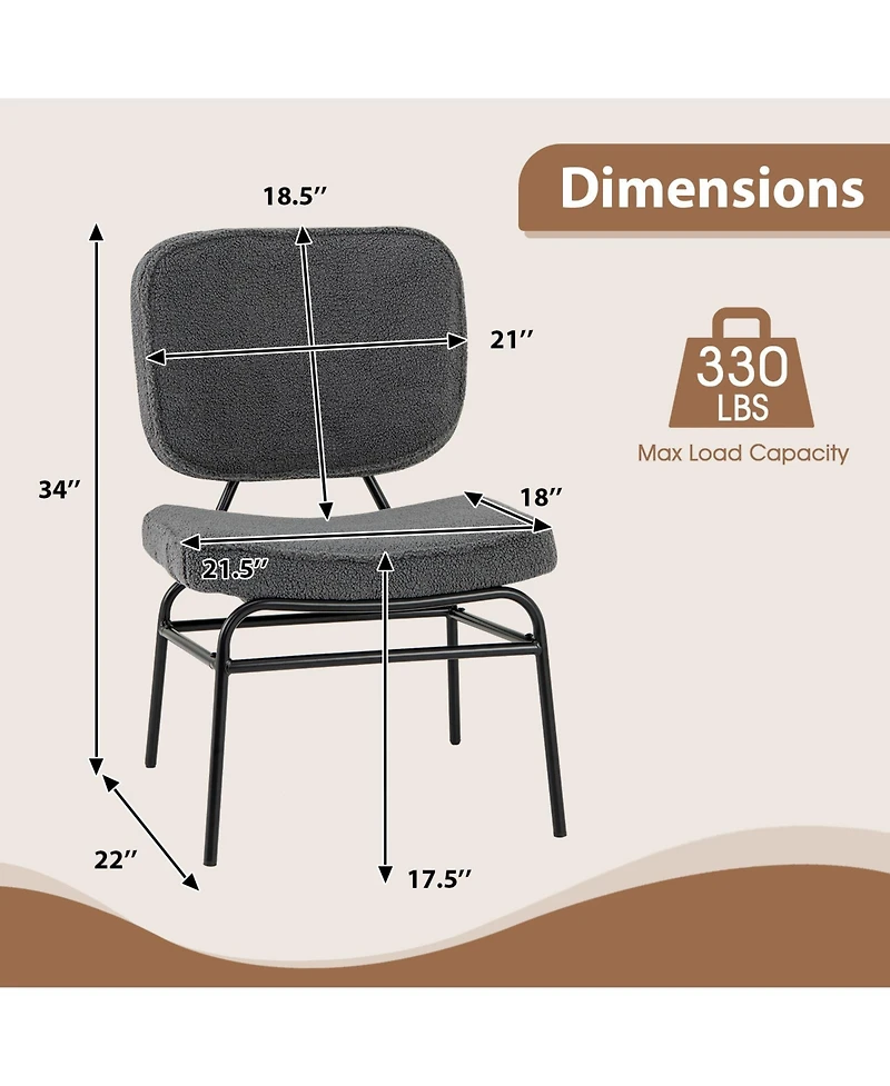 Gouun Upholstered Accent Chair Sherpa Reading Chair with Sponge Padding