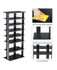 Gouun 7-Tier Dual Shoe Rack Free Standing Shelves Storage Shelves Concise