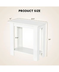 Gouun 2-Tier Modern Compact End Table with Storage Shelf