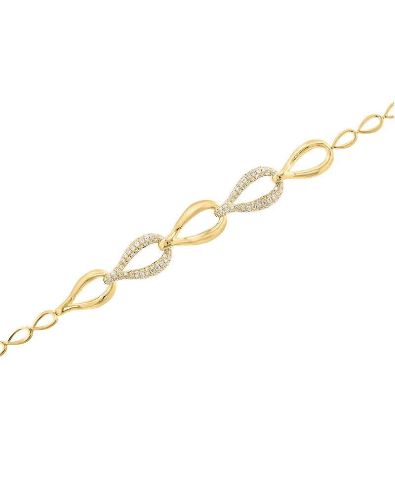 Effy Collection Diamond Teardrop Link Bracelet (1-3/8 ct. t.w.) in 14k Gold