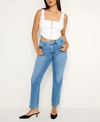 Good American Women's Soft-Tech Legs Straight Jeans