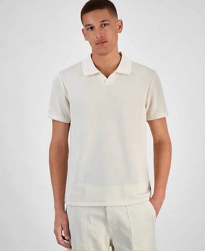 Guess Men's Dante Rib Knit Short-Sleeve Polo Shirt