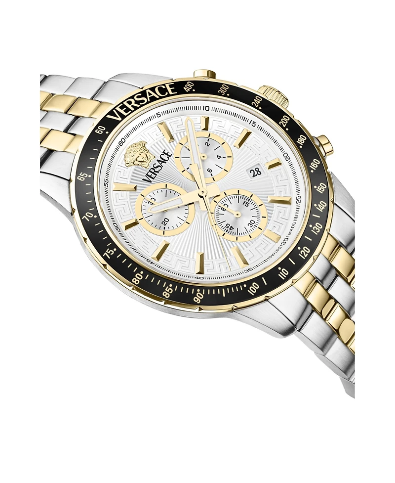 Versace Men's Sport Chrono Two-Tone Stainless Steel Bracelet Watch, 44mm