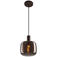 Possini Euro Design Janna 7 1/2" Modern Pendant Ceiling Light Fixture Dining Room Over Table Matte Coffee Finish Espresso Glass Mini