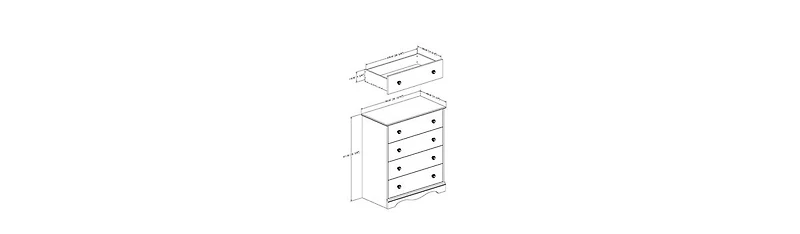 Slickblue 4 Drawer Bedroom Chest with Wooden Knobs