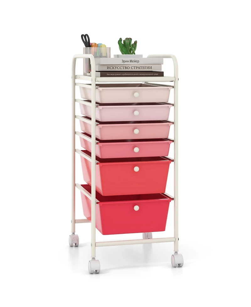 Gouun 6 Drawers Rolling Storage Cart Organizer