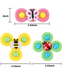 Sperric Toddler Suction Cup Spinner Toys for Toddlers, Suction Cup Fidget Spinner Bath Toys, Spinning Top Sensory Toys 1-3
