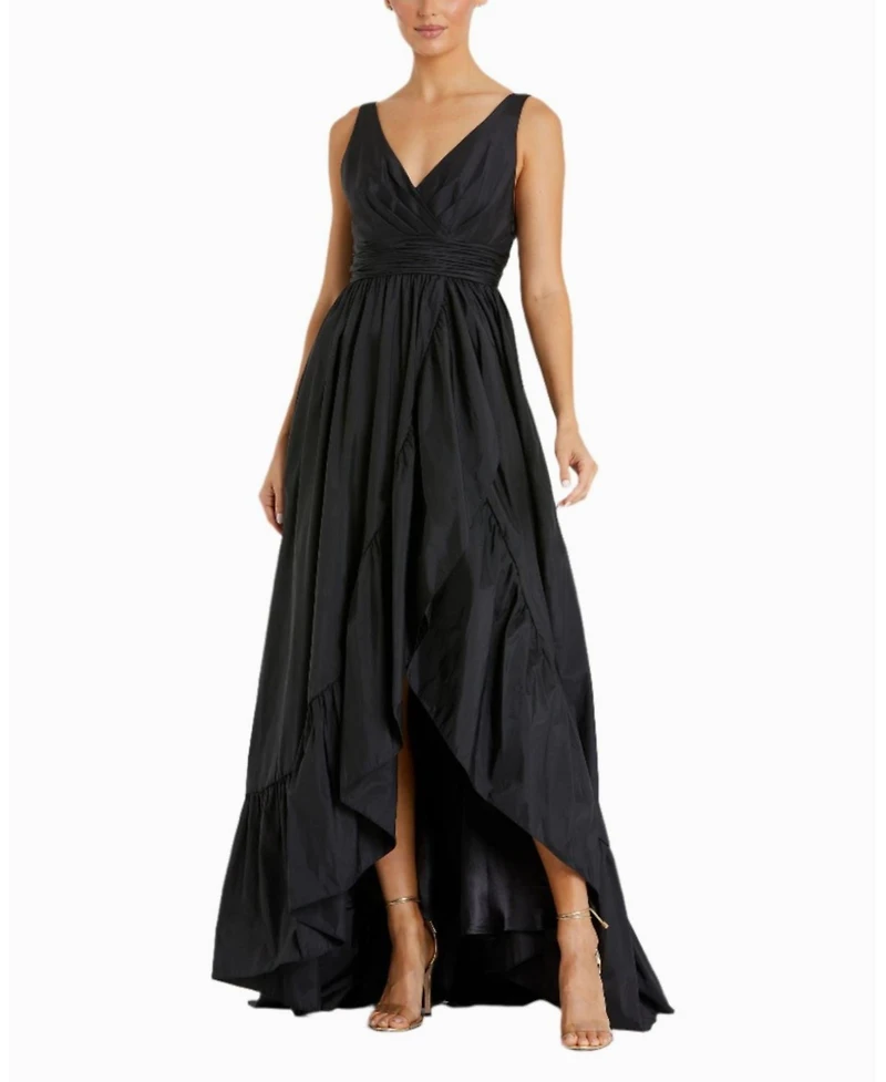 Women's Taffeta Hi-Low Ruffle Gown