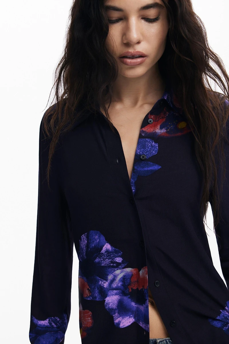 Desigual Women's Gathered floral fluid shirt