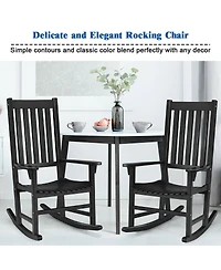 Gymax Wooden Rocking Chair Porch Rocker High Back Garden Seat
