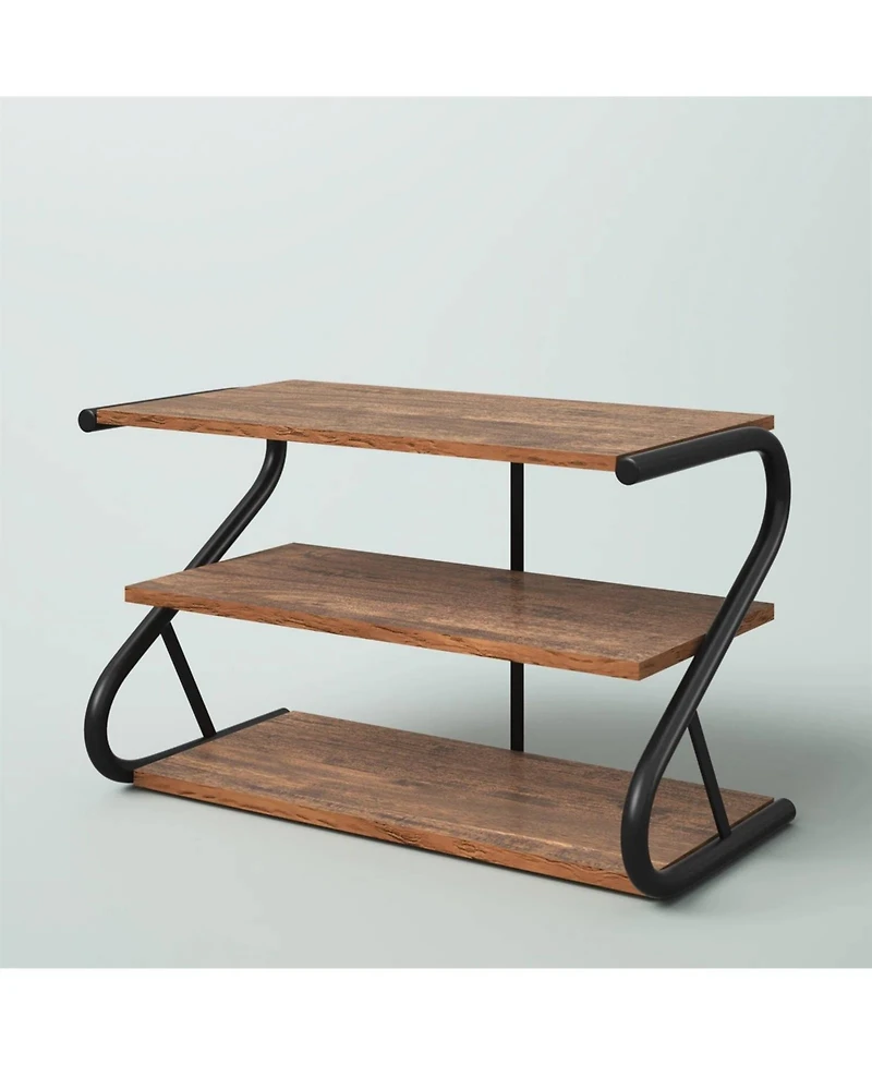 Slickblue Modern Industrial 3-Tier Shoe Rack - Stylish Storage Organizer for Entryway