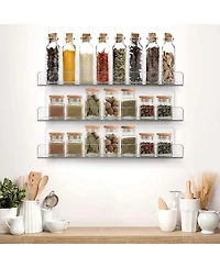 Sorbus 6 Pack Acrylic Wall Ledge Floating Shelf Rack Organizer - Perfect for Displaying books, decor, kitchen organization and more