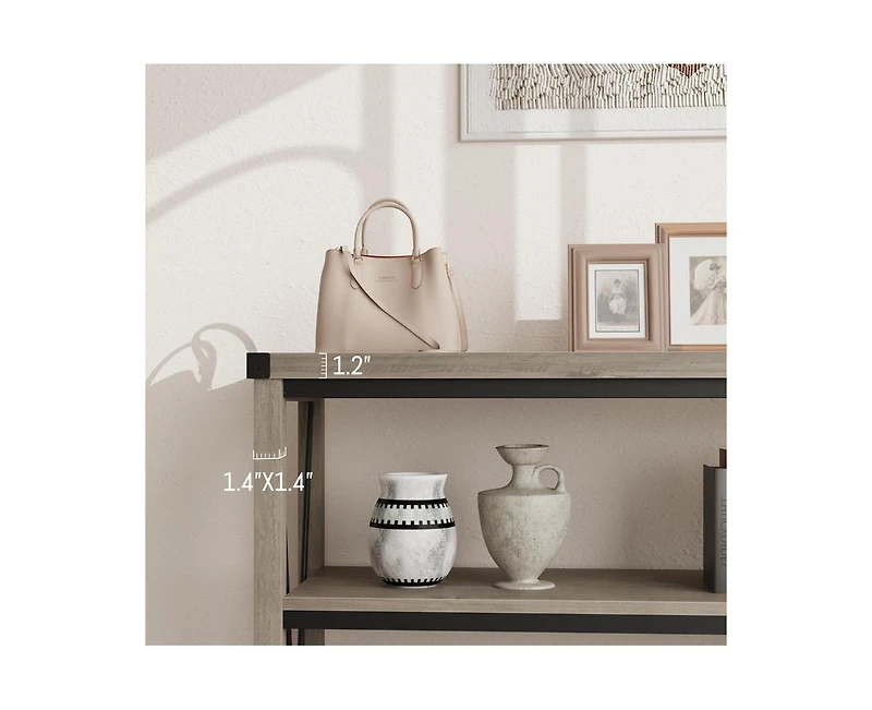 Farmhouse Entryway Table,47 Inch Narrow Long Console Table with Storage, 3 Tier Wood Console Table for Living Room