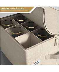 Sorbus Stemware Storage Case - with Hard Shell, Dividers and Handle - Stemware Storage Containers Holds 12