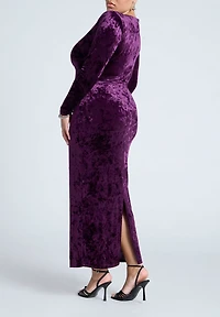 Eloquii Women's Twist Bodice Velvet Maxi Dress