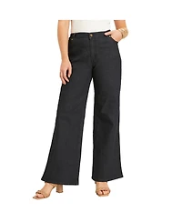 June + Vie Women's Fit Wide-Leg Jeans